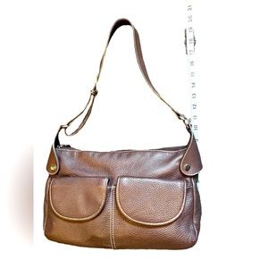 Maxx New York Hobo pebble leather brown purse handbag